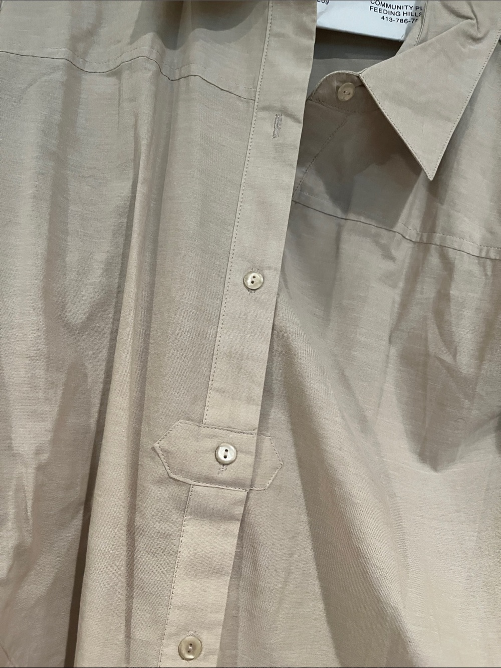 Joan Rivers Light Beige Button-Up Top - Picture 2 of 6